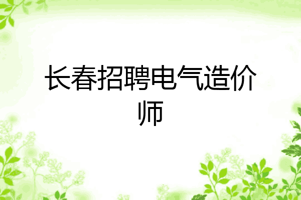 长春招聘电气造价师