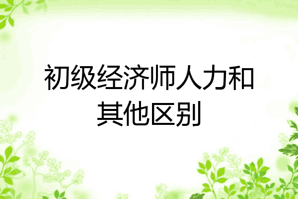 初级经济师人力和其他区别