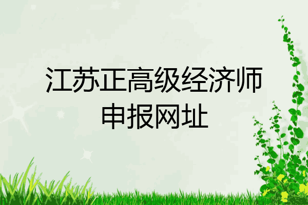 江苏正高级经济师申报网址