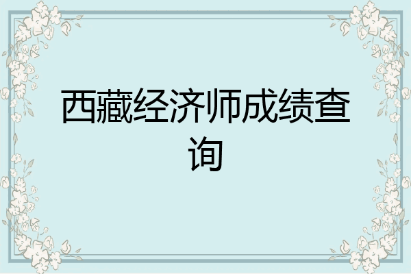 西藏经济师成绩查询