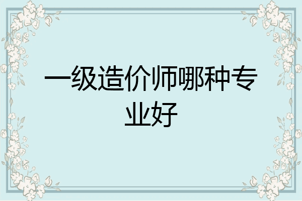 一级造价师哪种专业好