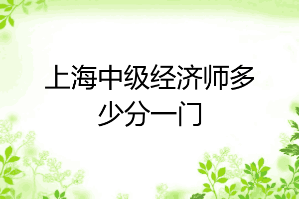 上海中级经济师多少分一门