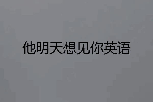 他明天想见你英语