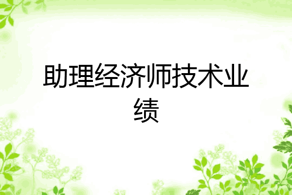 助理经济师技术业绩