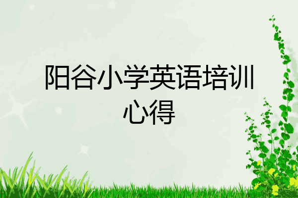 阳谷小学英语培训心得