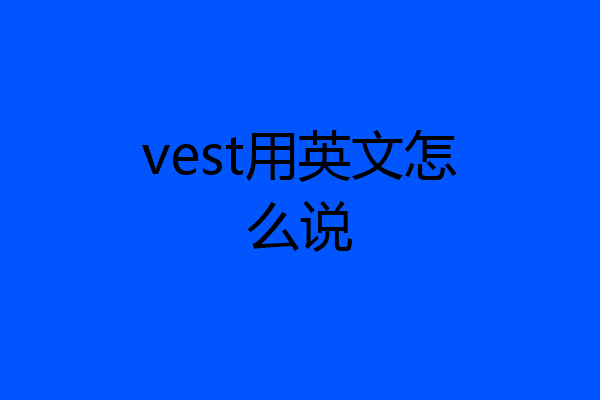 vest用英文怎么说
