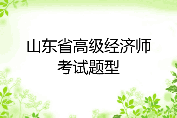 山东省高级经济师考试题型