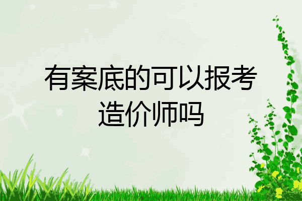 有案底的可以报考造价师吗