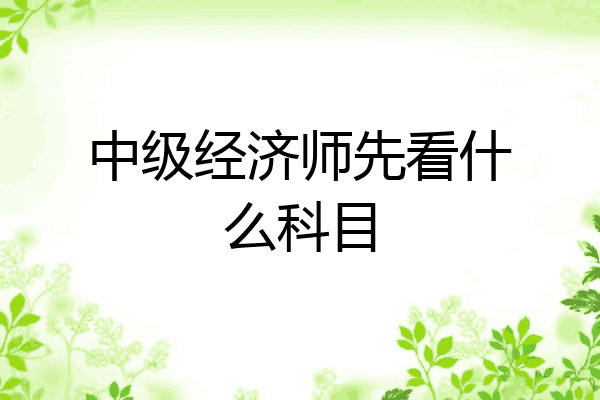 中级经济师先看什么科目
