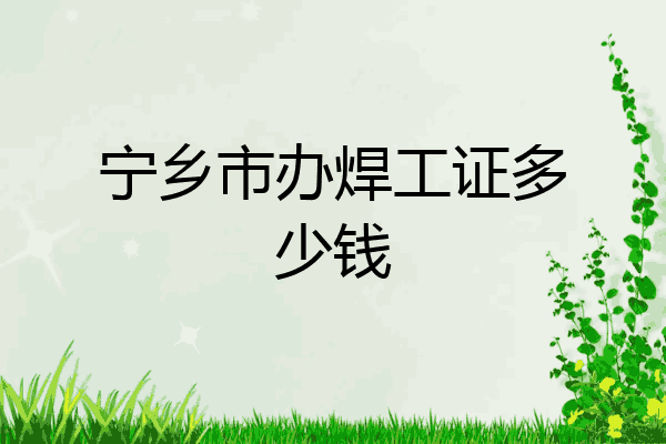宁乡市办焊工证多少钱