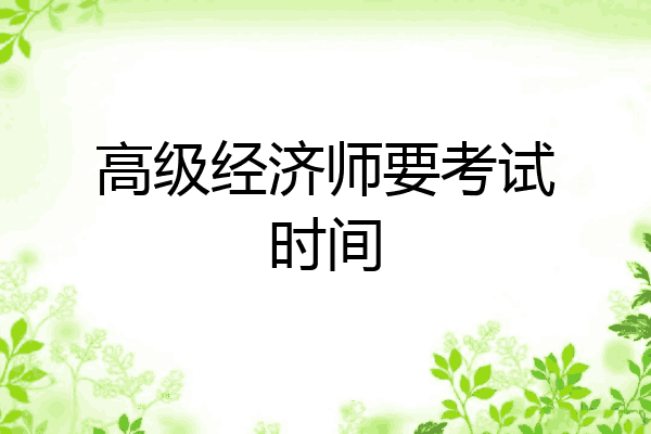 高级经济师要考试时间