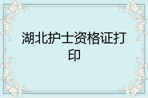 湖北护士资格证打印