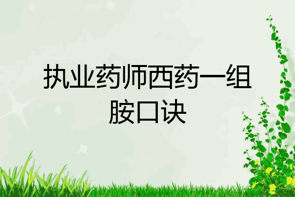 执业药师西药一组胺口诀