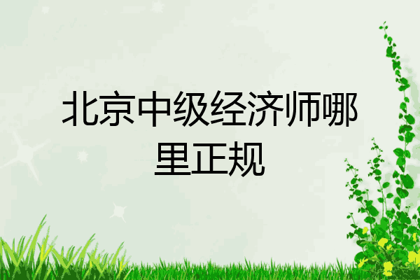 北京中级经济师哪里正规