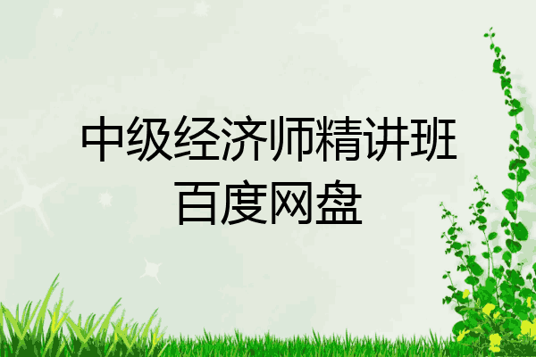中级经济师精讲班百度网盘