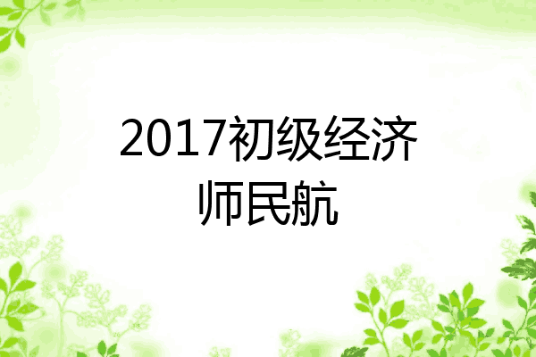 2017初级经济师民航