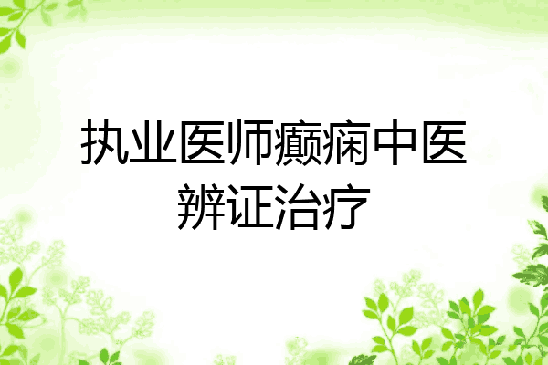执业医师癫痫中医辨证治疗