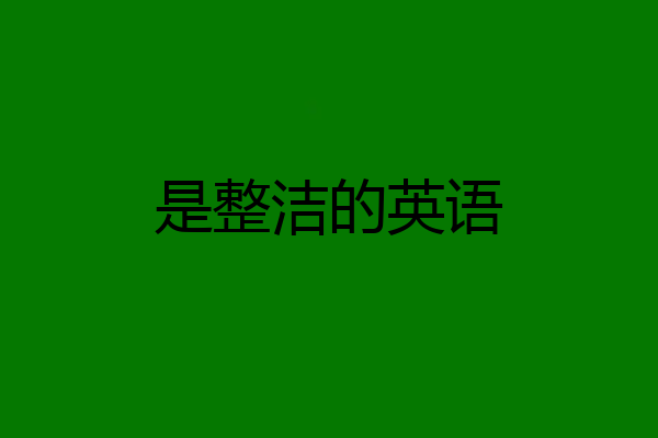 是整洁的英语
