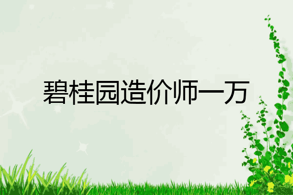 碧桂园造价师一万
