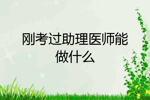 刚考过助理医师能做什么