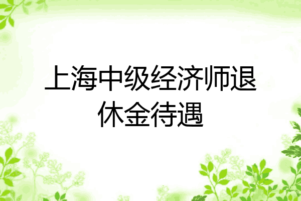 上海中级经济师退休金待遇