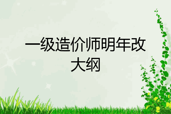 一级造价师明年改大纲