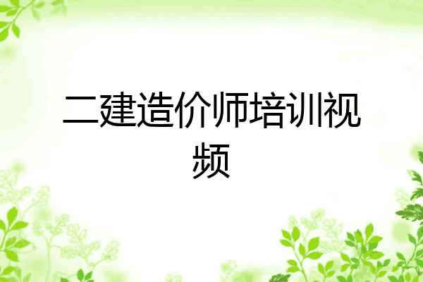 二建造价师培训视频