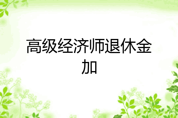 高级经济师退休金加