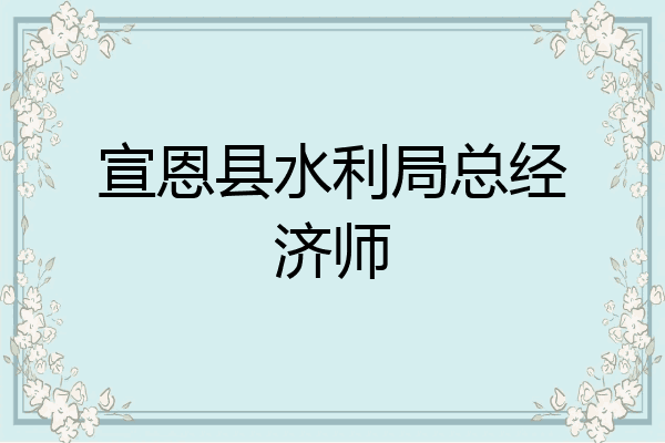 宣恩县水利局总经济师