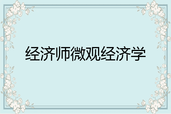 经济师微观经济学