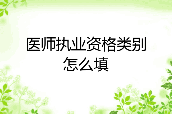 医师执业资格类别怎么填
