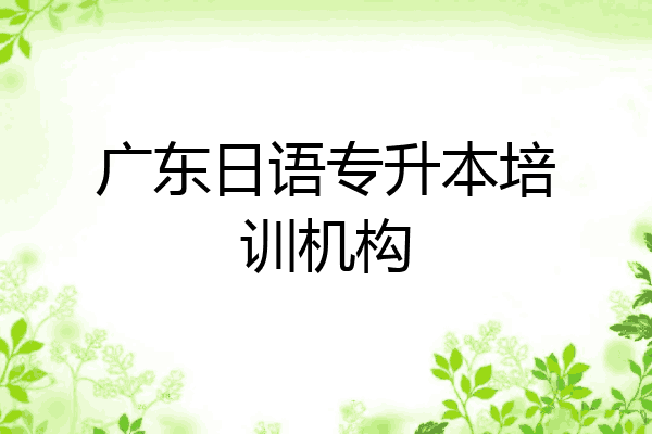 广东日语专升本培训机构