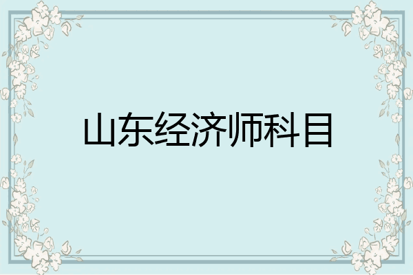 山东经济师科目