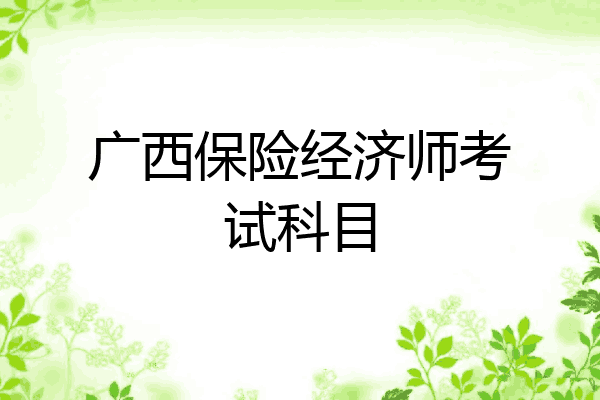 广西保险经济师考试科目