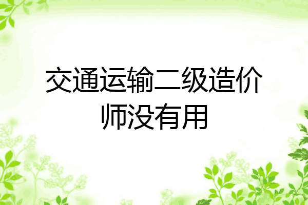 交通运输二级造价师没有用