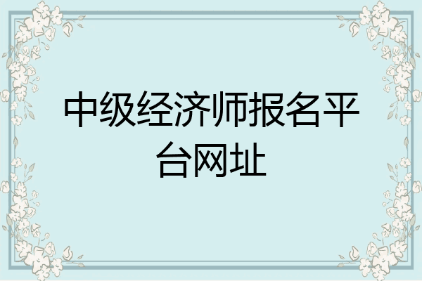 中级经济师报名平台网址