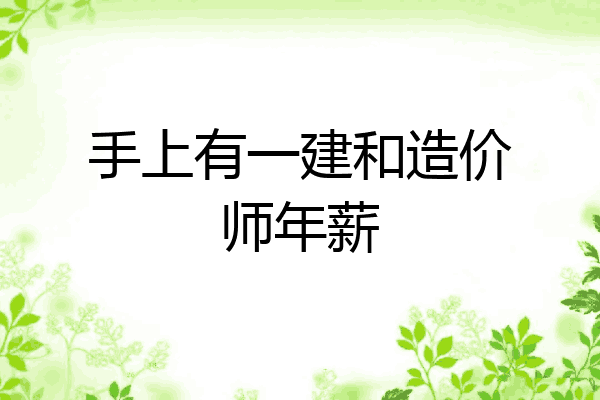 手上有一建和造价师年薪