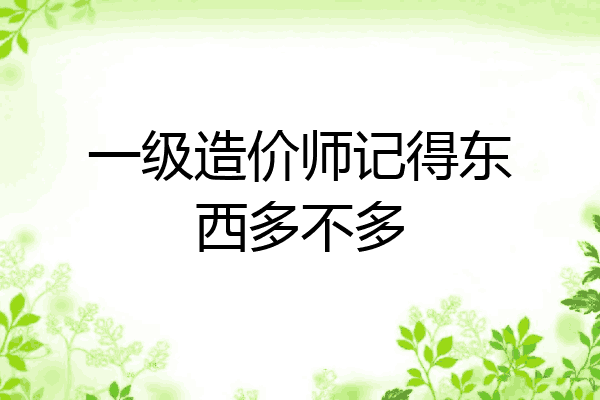 一级造价师记得东西多不多