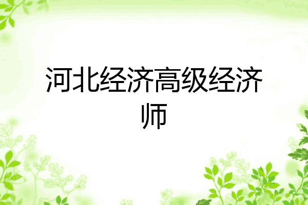河北经济高级经济师