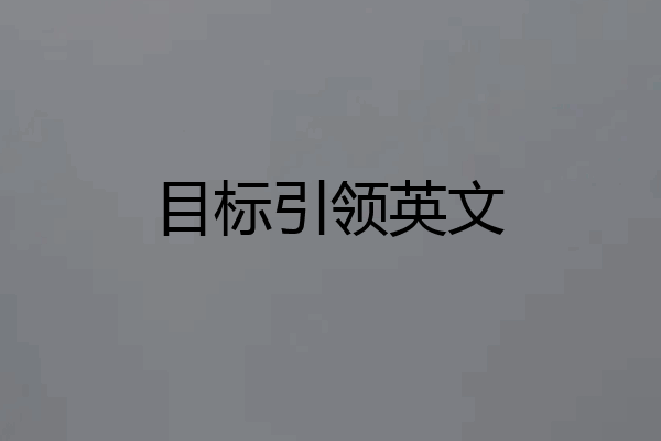 目标引领英文