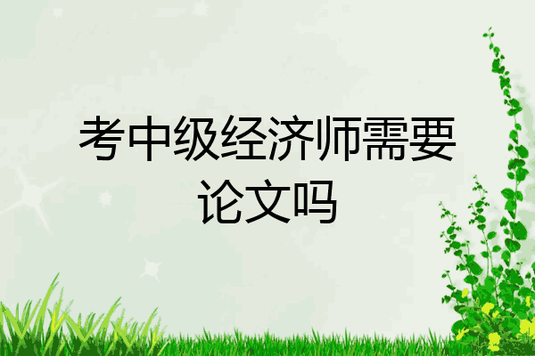 考中级经济师需要论文吗