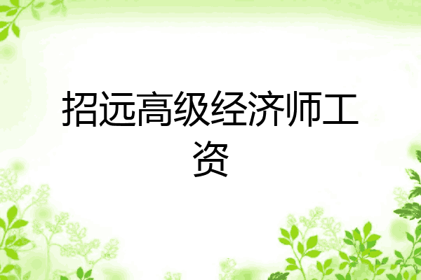 招远高级经济师工资