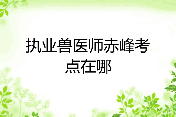 执业兽医师赤峰考点在哪