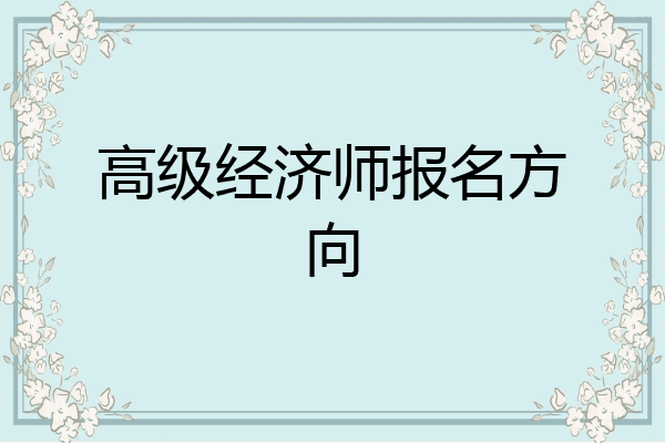 高级经济师报名方向