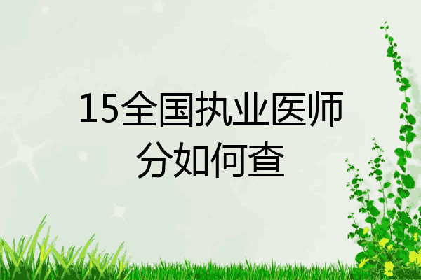 15全国执业医师分如何查