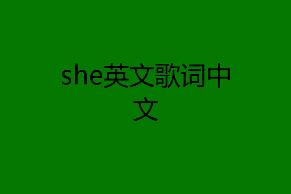 she英文歌词中文