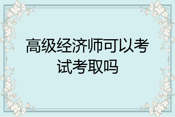 高级经济师可以考试考取吗
