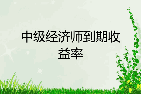 中级经济师到期收益率