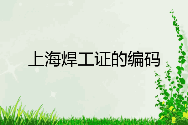上海焊工证的编码