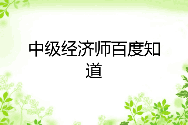 中级经济师百度知道